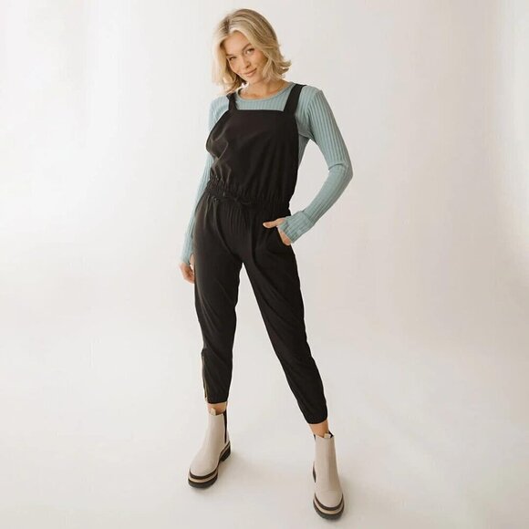 Albion Size Small  Black Classic Overall Jumpsuit $118 - Picture 6 of 11